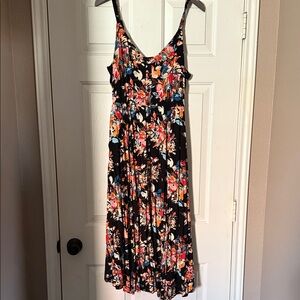 Torrid Black Floral Midi Dress